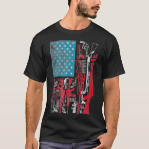 Fahne-Waffen-Schüsse Fahne US-Flaggenwaffe T-Shirt