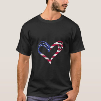 Fahne "Womens USA Heart American Patriotic Armed F T-Shirt
