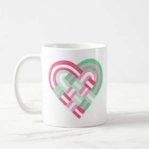 Fahne "Woven Heart Abrosexual Stolz" Rosa Grün Kaffeetasse