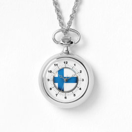 Fahne-Wraparound Silver Watch in Finnland Armbanduhr