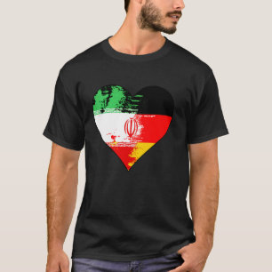 Fahne zum deutschen und iranischen Herzerbe T-Shirt