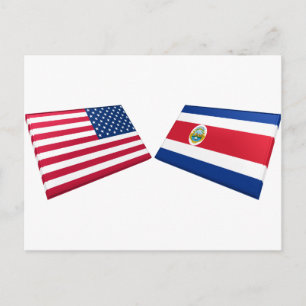 Fahnen aus den USA und Costa Rica Postkarte
