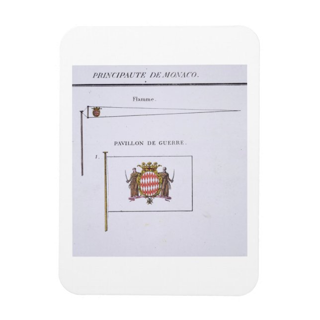 Fahnen aus Monaco, aus einem französischen Buch de Magnet (Vertikal)