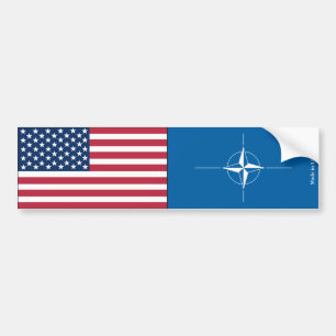 Fahnen der Amerikaner und der NATO Autoaufkleber