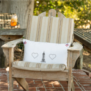 Fahnen, Herz und Gebäude des Empire State Lendenkissen