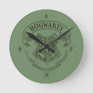 Fahnen-Wappen Harry Potter Hogwarts Runde Wanduhr