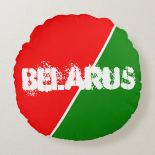 Fahnenfarben der Nationalflagge von Belarus Rundes Kissen
