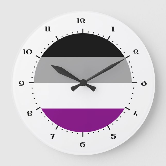 Fahnenuhren für Asexualität Große Wanduhr (Vorderseite)