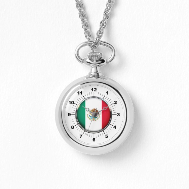 Fahnenwraparound Silver Watch in Mexiko Armbanduhr (Vorderseite)