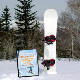 Fahr die Pisten hinab, Snowboard-Junge Geburtstag Einladung
