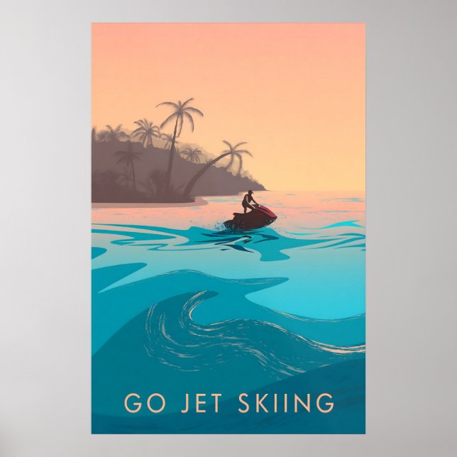 Fahr mit dem Jet Ski Reiseplakat Poster (Vorne)