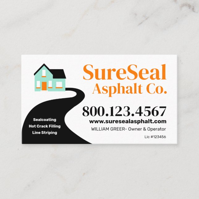 Fahrbahnversiegelung - Reparatur und Wartung von A Visitenkarte (Vorderseite)