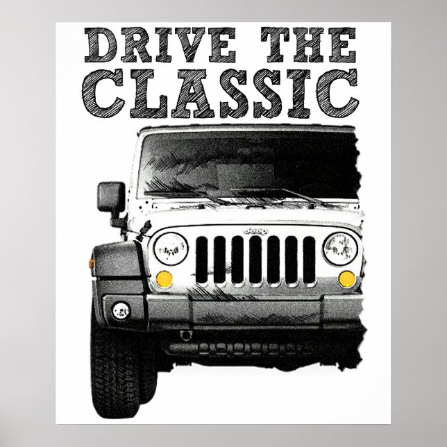 fahre den klassischen Jeep Poster (Vorne)