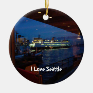 Fähre durch das Fenster Keramik Ornament