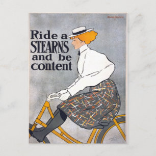 Fahre ein STEARNS und sei zufrieden Vintage-Fahrra Postkarte