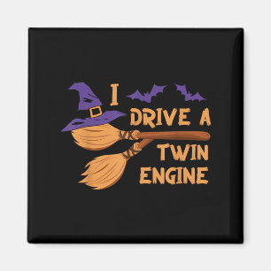 Fahre einen zweimotorigen Hexenbesen, lustiges Hal Magnet