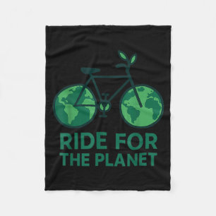 Fahre für den Planeten Erde Tag Fahrrad Radfahrer Fleecedecke