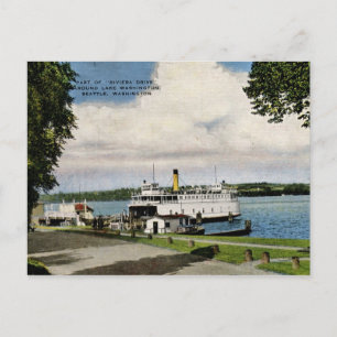 Fähre, Lake Washington, Seattle Vintage Postkarte