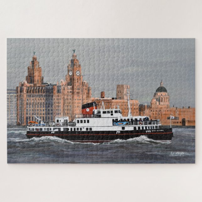 Fähre, Mersey.JPG überqueren Puzzle (Horizontal)