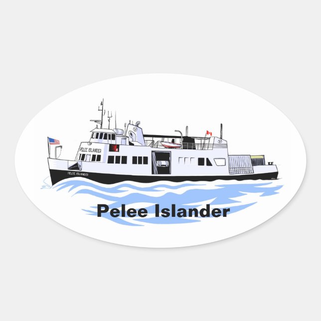 Fähre Pelee Islander Ovaler Aufkleber (Vorderseite)