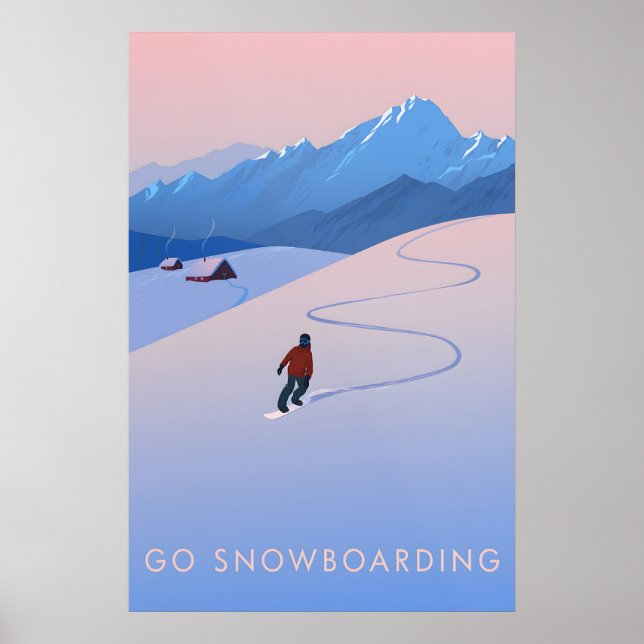 Fahre Snowboarden Reiseplakat Poster (Vorne)