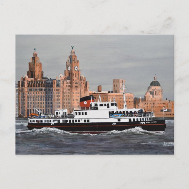 Fähre, überquere das Mersey! Postkarte (Vorderseite)