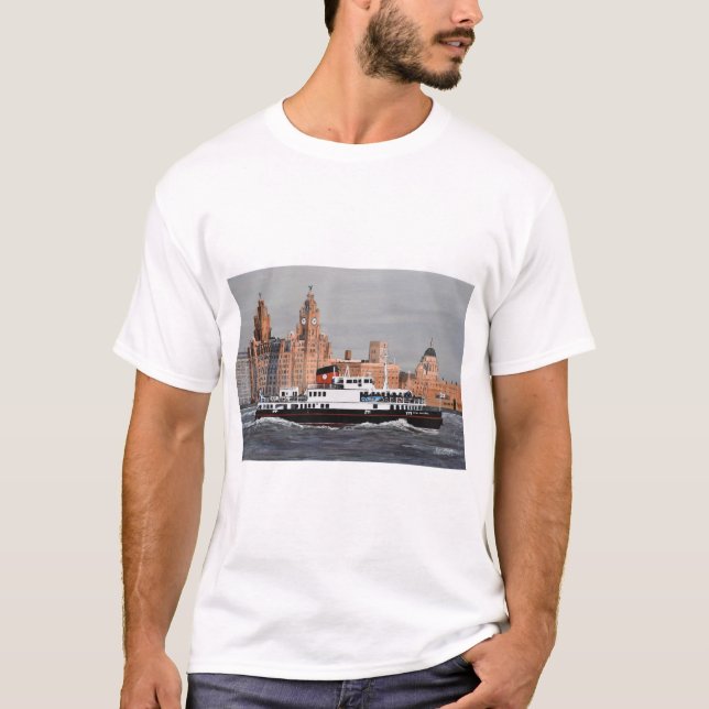 Fähre, Überquerung des Mersey.JPG T-Shirt (Vorderseite)