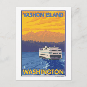 Fähre und Berge - Vashon Island, Postkarte