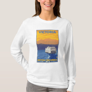 Fähre und Berge - Victoria, BC Kanada T-Shirt