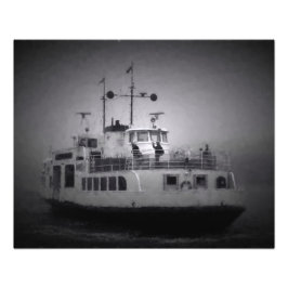 Fähre zur Festungsinsel Suomenlinna in dicken Nebe Fotodruck