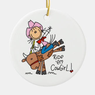 Fahrem-Cowgirl-T - Shirts und Geschenke Keramik Ornament