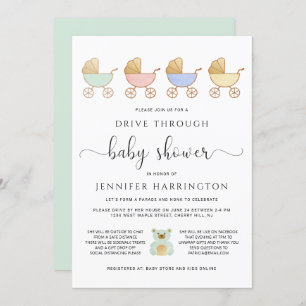 Fahren durch Kinderdusche  Retro Carriages Parade Einladung