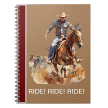 FAHREN! FAHREN! FAHREN! Cowboy-Notebook auf braune