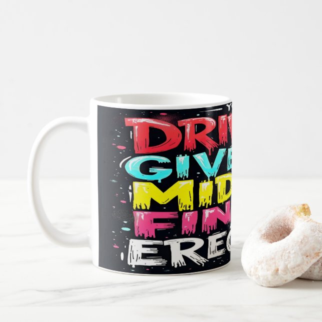 Fahren gibt meinem Mittleren Finger eine Erektion Kaffeetasse (Mit Donut)