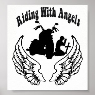 FAHREN MIT ANGELN FALLEN BIKERS POSTER