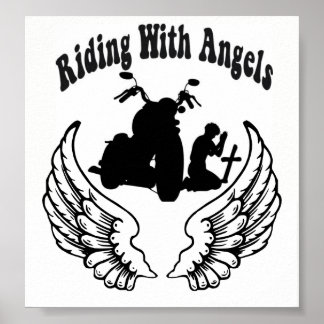 FAHREN MIT ANGELN FALLEN BIKERS POSTER