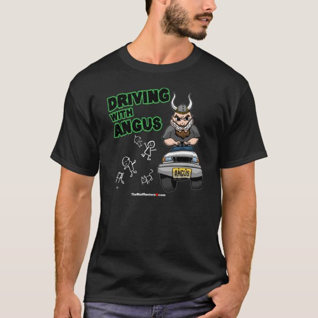 Fahren mit Angus-Abdeckungskunst! T-Shirt (Vorderseite)