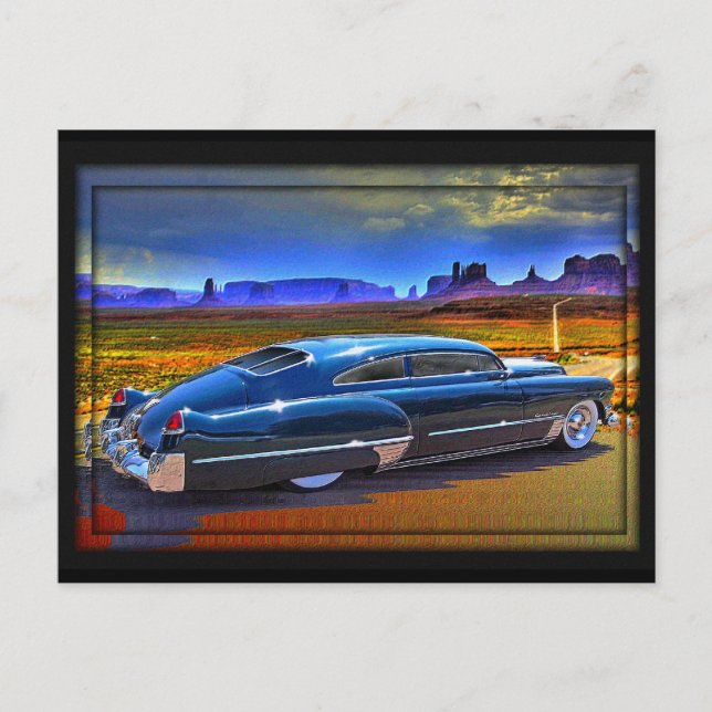 Fahren mit einem bemalten Himmel Postkarte (Vorderseite)