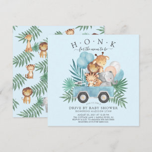 Fahren mit Jungle Animals Boys Baby Dusche Einladung