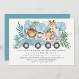 Fahren mit Jungle Animals Boys Baby Dusche Einladung