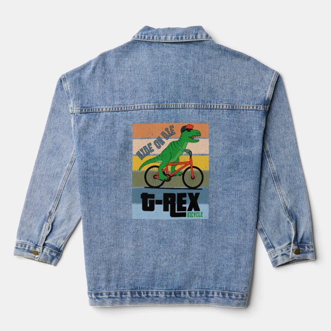 Fahren oder Die des Fahrrads Jeansjacke (Rückseite)