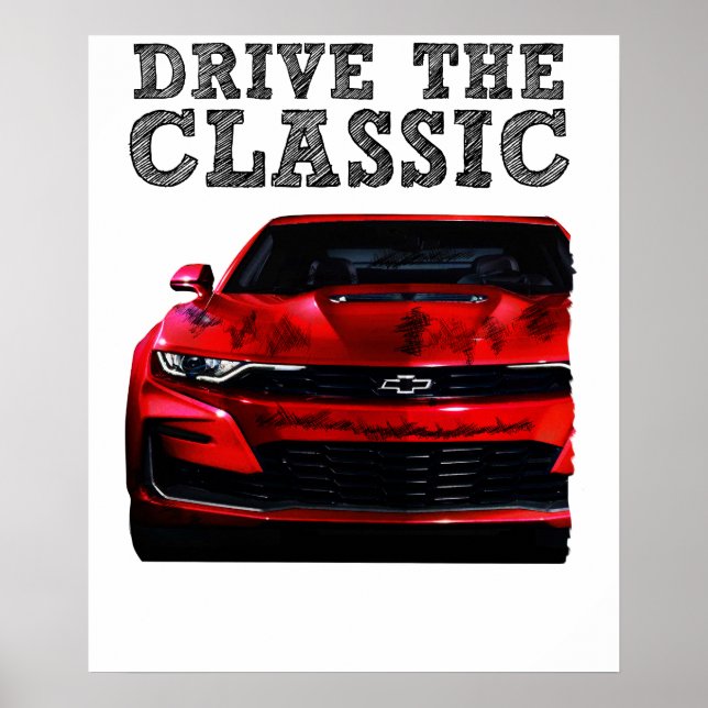 Fahren Sie den klassischen Chevrolet Camaro Poster (Vorne)