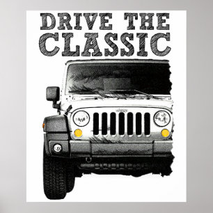 Fahren Sie den klassischen Jeep Poster