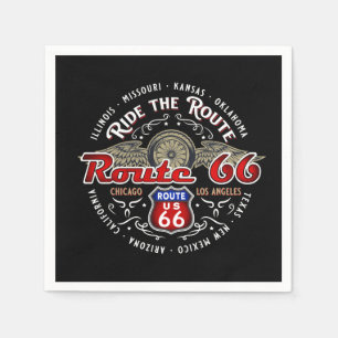 FAHREN SIE DIE ROUTE US ROUTE 66 BIKER MOTORRADPAP SERVIETTE