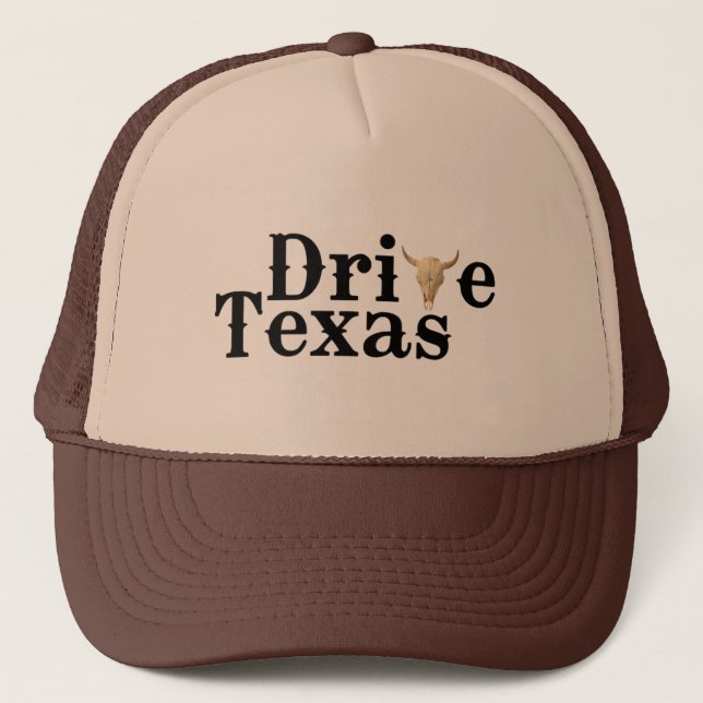 Fahren Sie Hut Texas Brown Truckerkappe (Vorderseite)