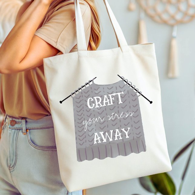 Fahren Sie Ihren Stress weg Funny Tragetasche (Craft your stress away funny tote bag)