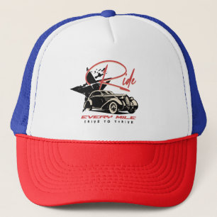 Fahren Sie jede Meile - Vintage Car Drive Angebot Truckerkappe