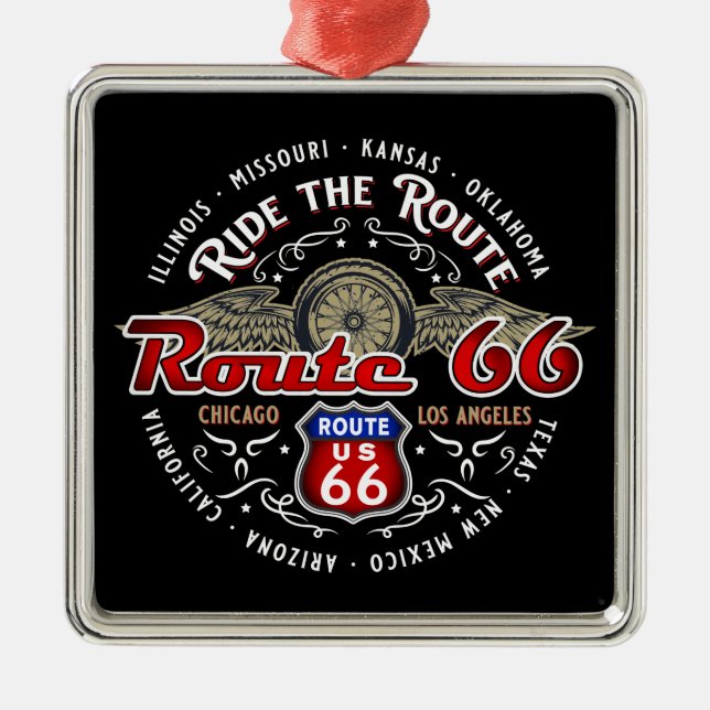 FAHREN SIE MIT DEM 66-BIKER-STRASSENVERKEHRSMOTORR ORNAMENT AUS METALL (Vorne)