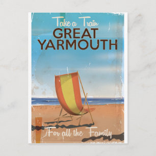 Fahren Sie mit dem Zug nach Great Yarmouth-Reisepl Postkarte