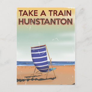 Fahren Sie mit dem Zug nach Hunstanton Vintage-Rei Postkarte
